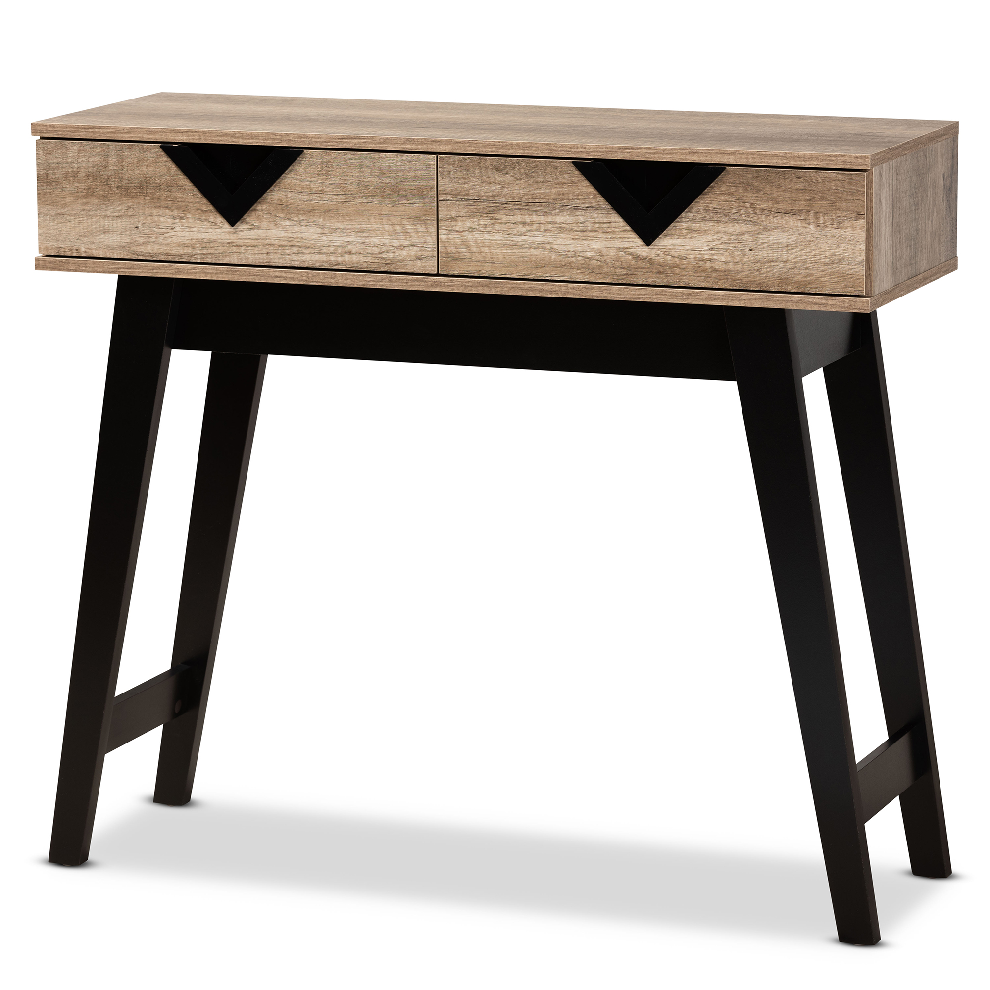 Baxton Studio Wales Modern and Contemporary Light Brown Finished Wood 2-Drawer Console Table